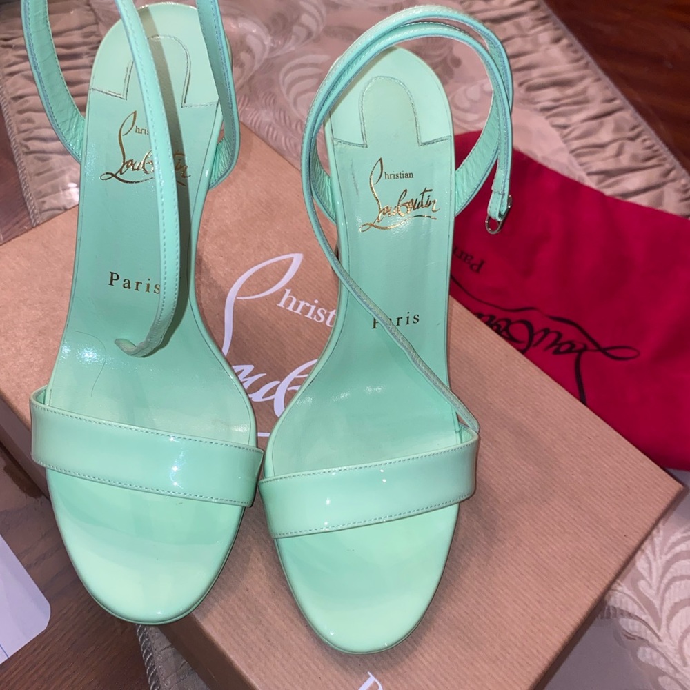 Louboutin lime green sandals 37